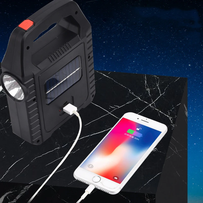  Camping solar panel power bank usb rechargeable luminous