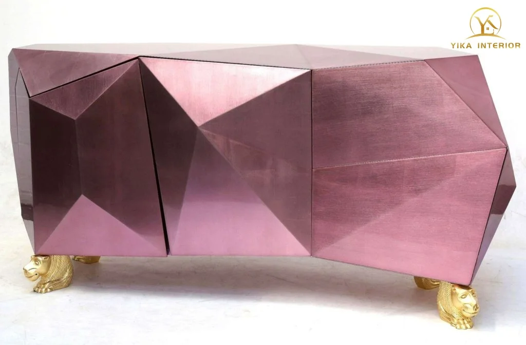 Bocado Lobo luxury diamond sideboard factory direct sales modern wooden locker art  design living room geometric console cabinet