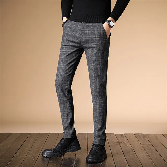
2019 OME latest trousers casual check pencil pants narrow trousers new style 2013 men casual pants trousers 