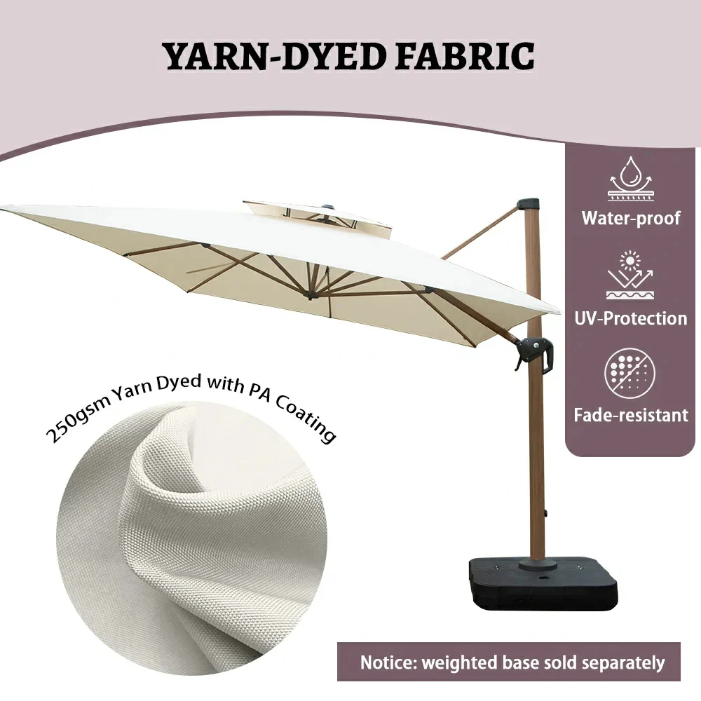 Luxury Modern Design Square Garden Beach Umbrella Custom Aluminum Frame Outdoor Furniture for Beach Garden Gym Use