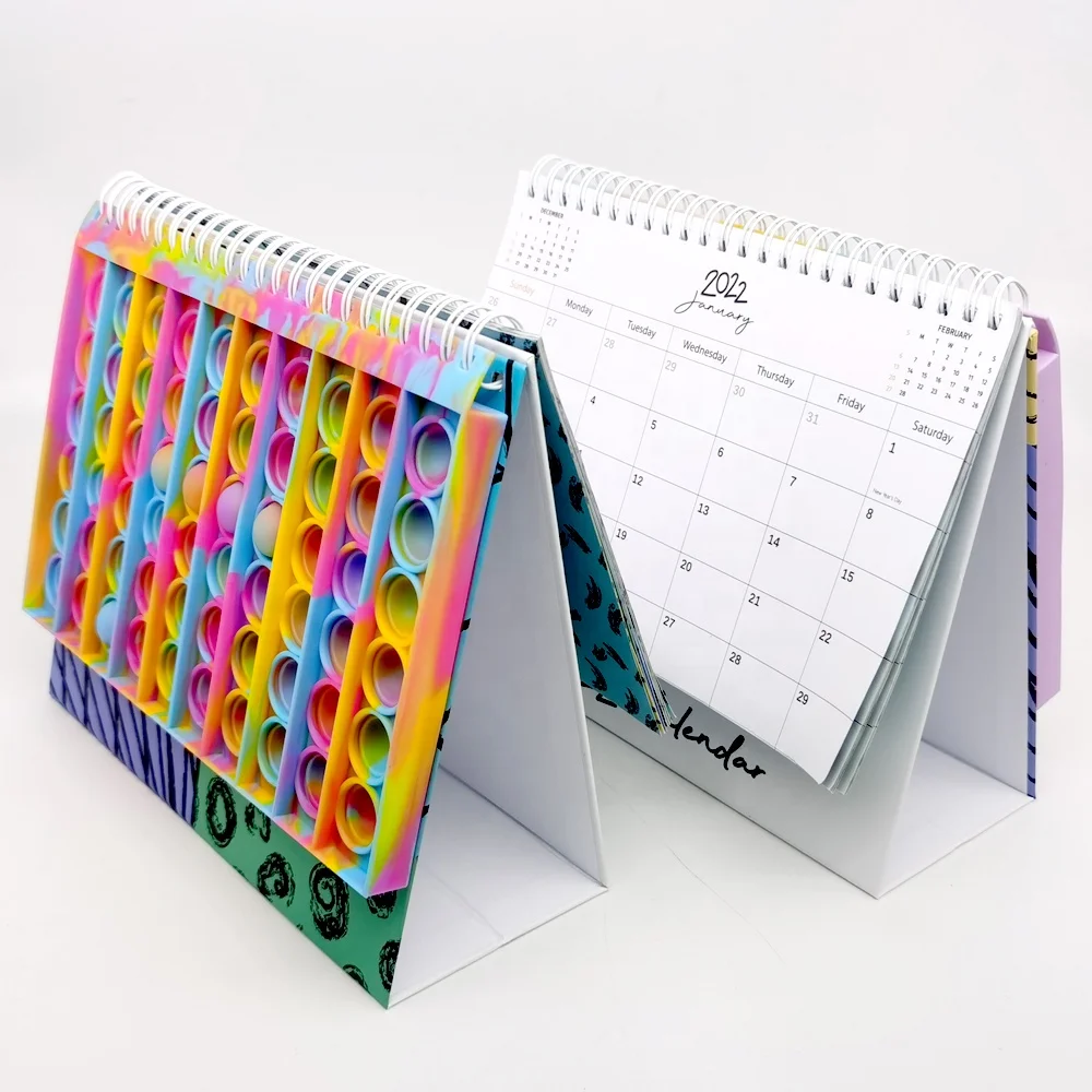 2022 New Year 365 Day Custom Customized 3D Kpop Plastic Pop Up Pocket Office Weekly Daily Wall Desk Pad Avent Calendar