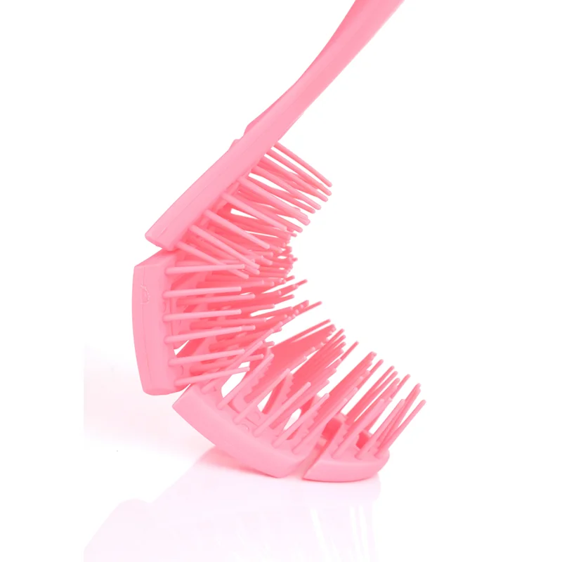 Custom Logo Hot Sale Fashion Girls New Material Flexible Scalp Massager Hair Brush, Vented Detangling Hair Brush