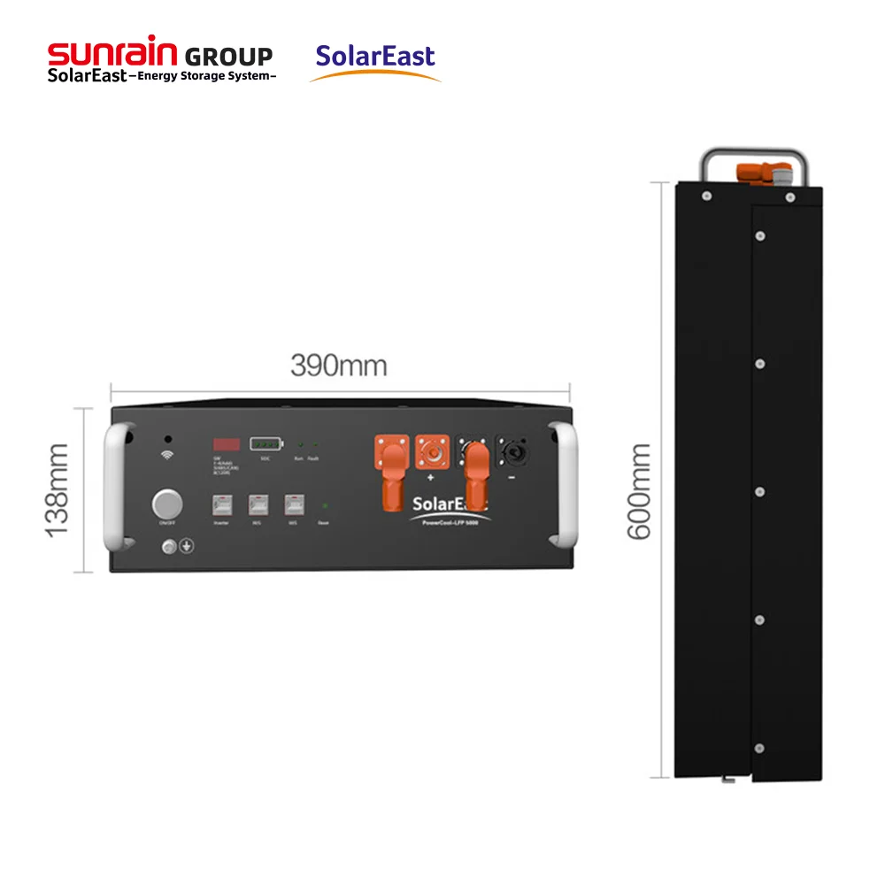 Sunrain 10 Years Warranty Rack Mounted 51.2V102Ah 5Kwh Scalable up to 50Kwh LiFePO4 Battery For Residential ESS Lithium Battery