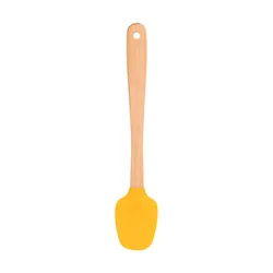 Wholesale Wood Handle Kitchen Mini Silicone Spoon Small Cooking Scoop Cooking Accessories