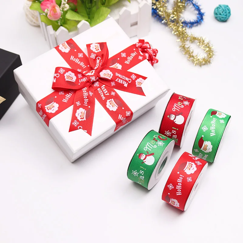 25 мм лента с цифровой печатью с рождественским рисунком, корсажная лента, украшение с логотипом на заказ