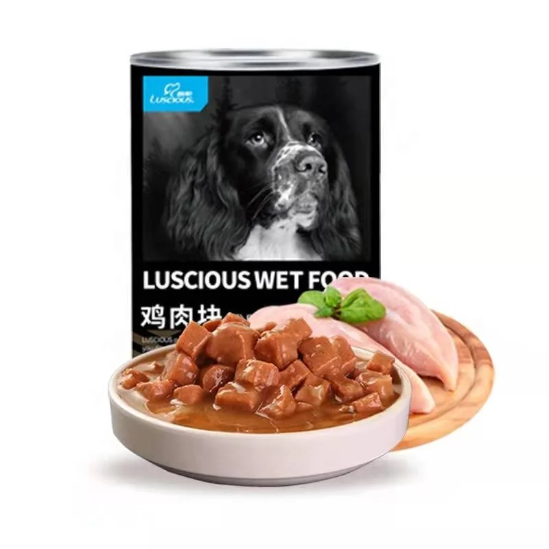 Factory Custom High Quality 375g Large Cans Of Beef And Chicken Flavor 6 Cans Dog Snack Wet Food Meat Block