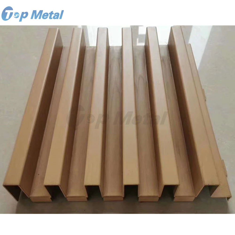 Aluminum Composite Materials Faux Wood Indoor Suspended Ceiling Panel For Ceiling Decoration