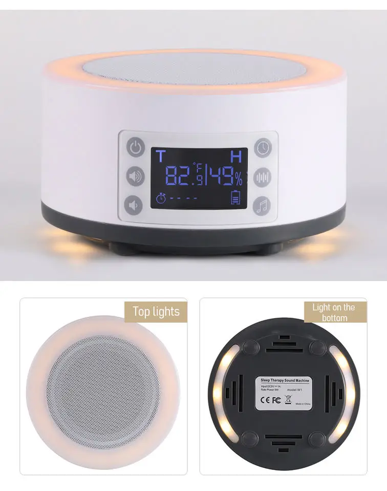Asmr Device 48 Meditation Music White Noise Sound Machine Place at the Bedside Night Light for Baby sleeping