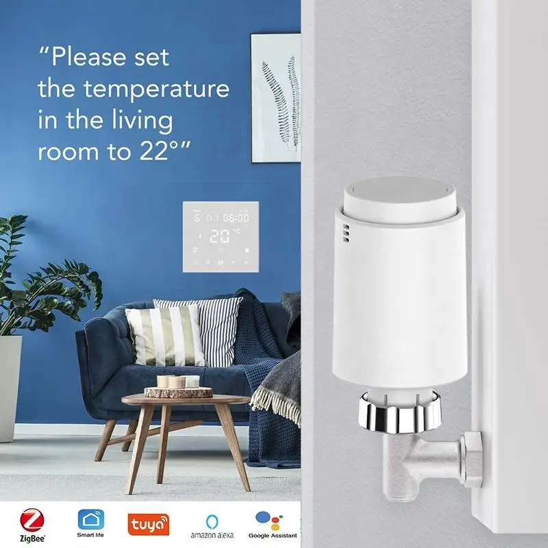 Tuya Zigbee Smart Radiator Thermostat Valve Programmable LED Thermostatic Valve Temperature Controller support Alexa/Google