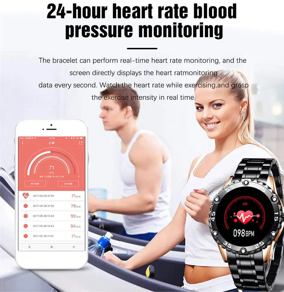Lige BW0153 из нержавеющей стали Smartwatch напоминание спортивный водонепроницаемый новый 2021 мужские