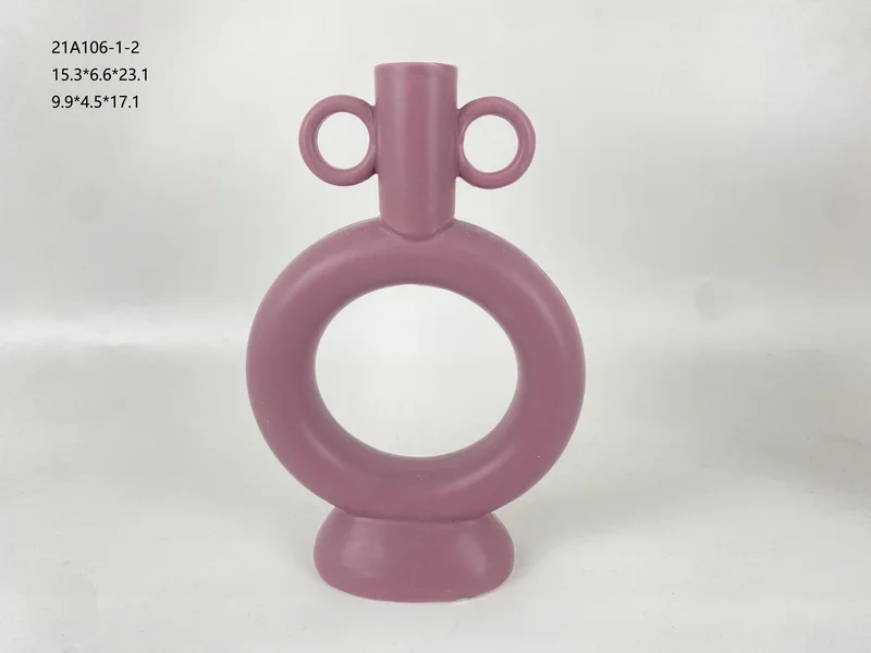 LARGE Pink Amphora Ceramic Vase,Flower Vase Boho Home Decor