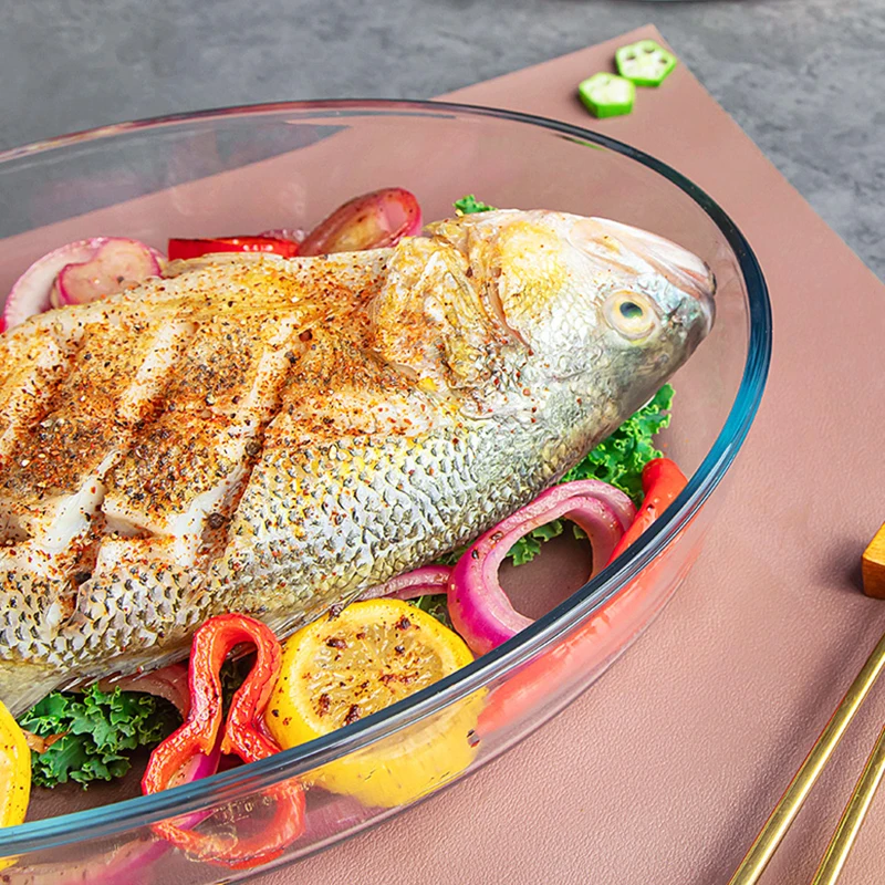 Wholesale Heat Resistant High Borosilicate Glass Tableware /Oval Glass Baking Dish