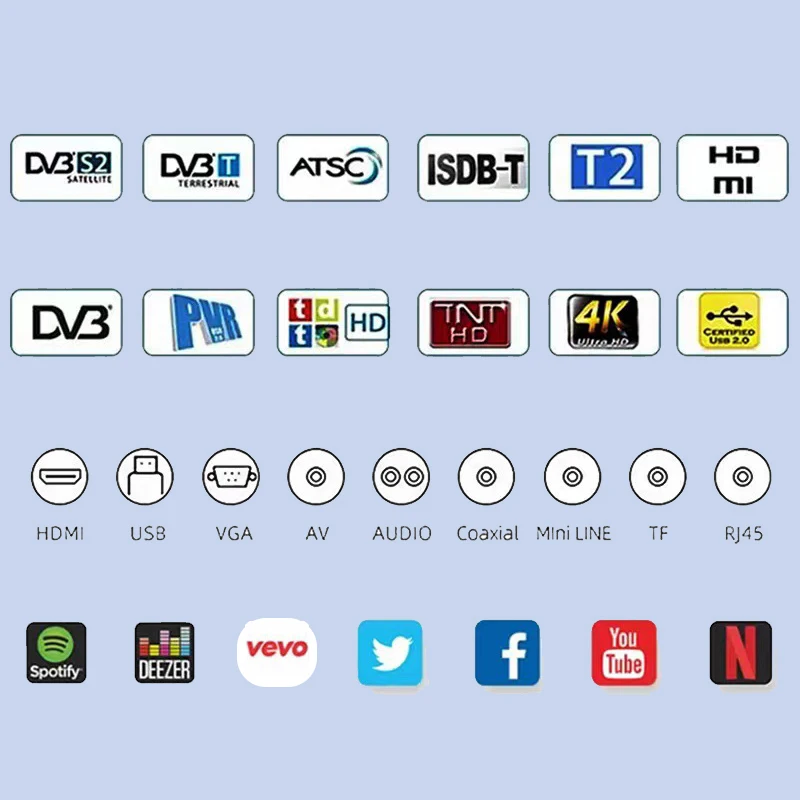 most cost-effective smart TVS range from 32 inches to 120 inches 4K 8K smart TV