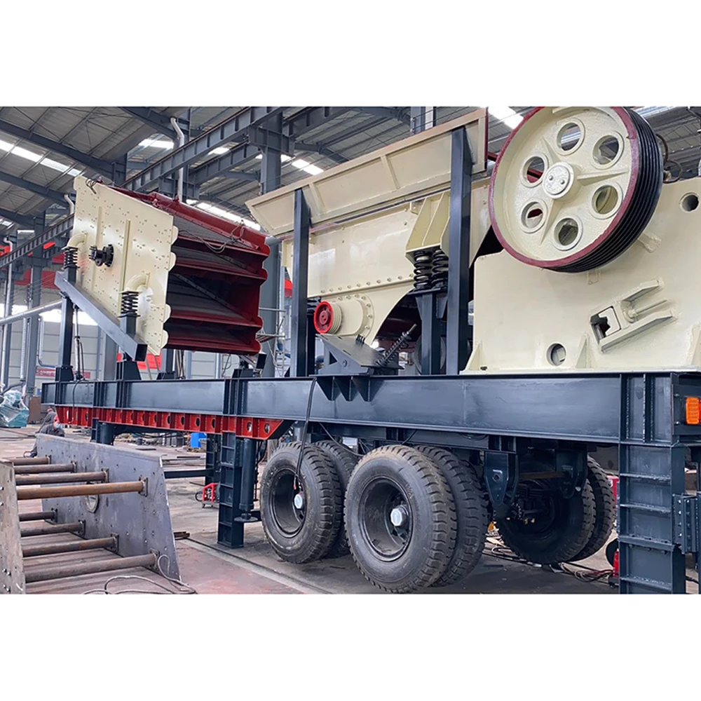 Mini Stone Mobile Jaw Crusher With Belt Conveyor Primary Stone Crusher Machine