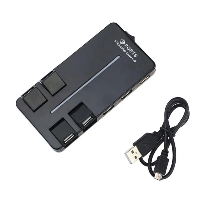 Save Space and Charge Your Devices with 10-Port USB Hub Supporting PC and HDD