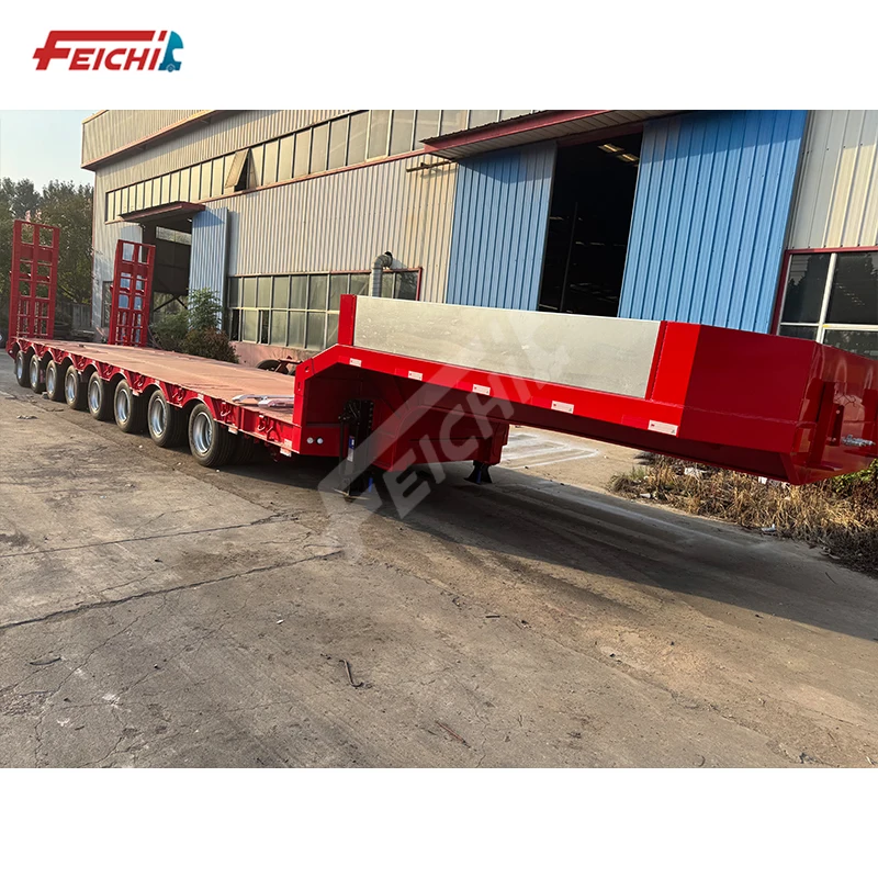 Бренд Feichi 8 осей низкая цена плоская SEMI-TRAILER транспортировка 150 тонн полуприцеп с дряблым прицепом