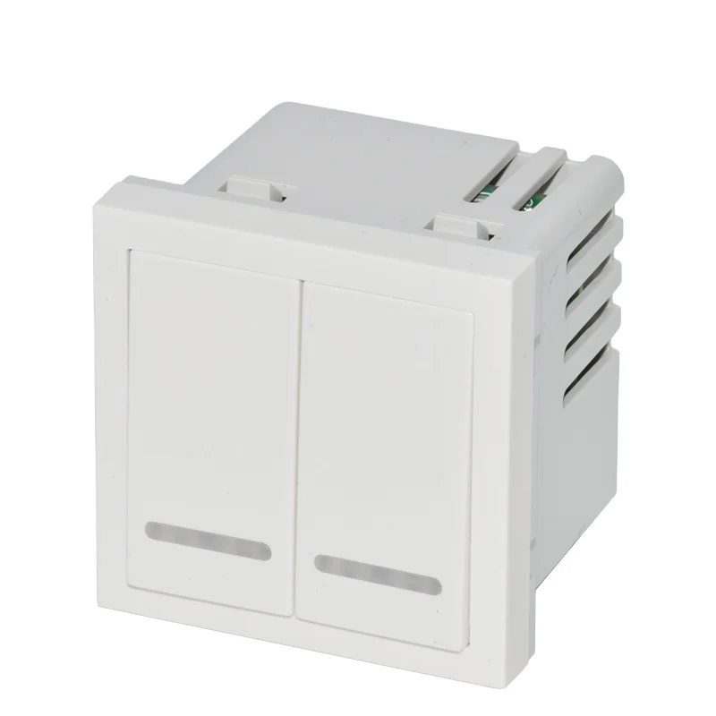 NEPCI 100-20VAC wall mounted receiver switch module 45x45mm XJY-QB-71-2R 2 gang smart remote Control Switch
