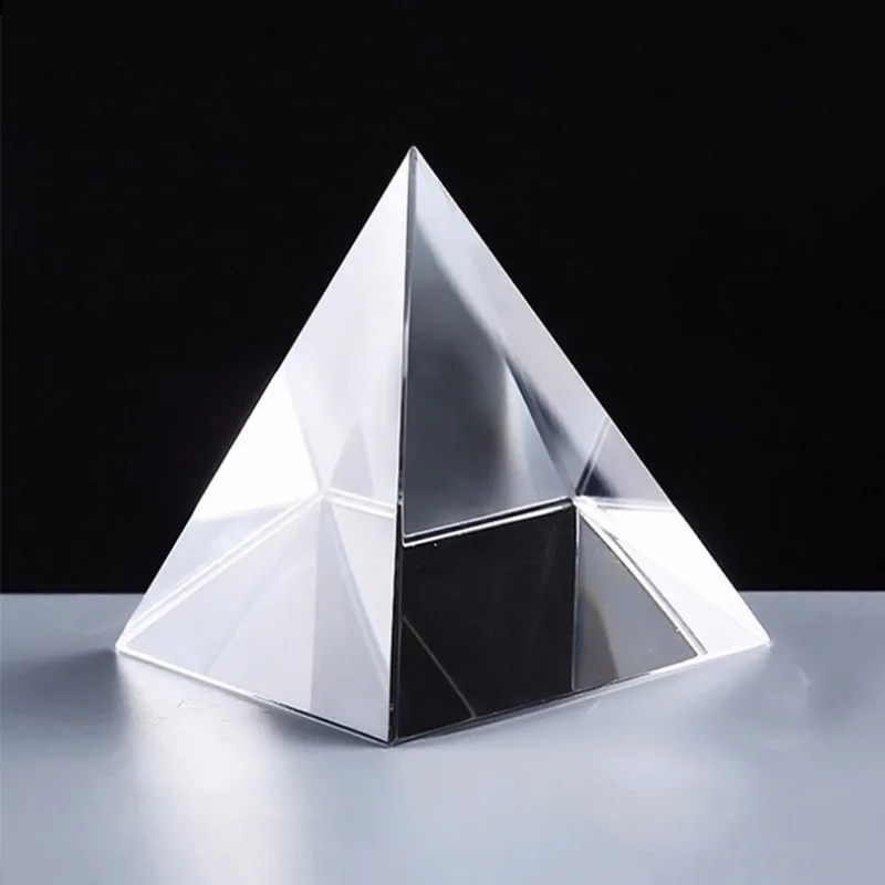 Custom K9 Crystal Pyramid Paperweight 40mm 50mm 60mm Clear Glass Pyramid Paper weight Custom Logo Desktop Ornament