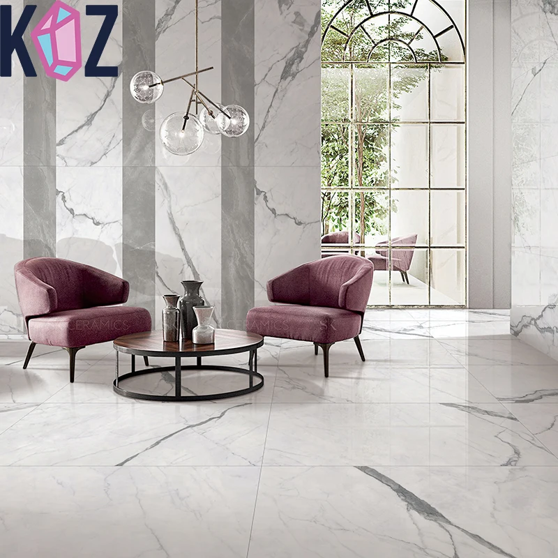 Lusso European And American Quality Stand Factory Non-Slip Gray Snowflake White Porcelain Slab Tile