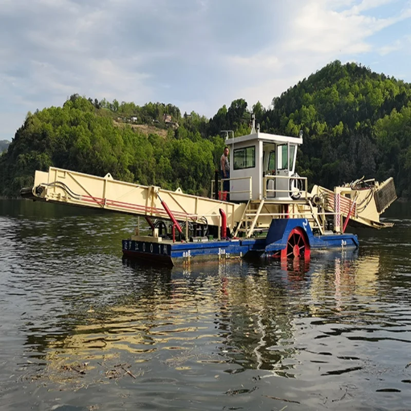 New High-performance river cleaning Hyacinth Harvester Boat for Sale