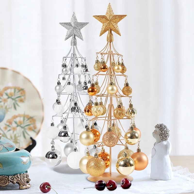 Christmas ornaments iron frame Christmas ball iron Christmas desktop decorations gift tree top star