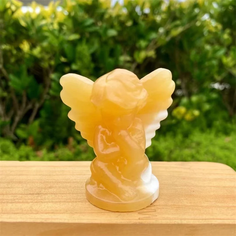 Wholesale natural crystals and gemstones carvings baby angel carvings for gifts and decorations
