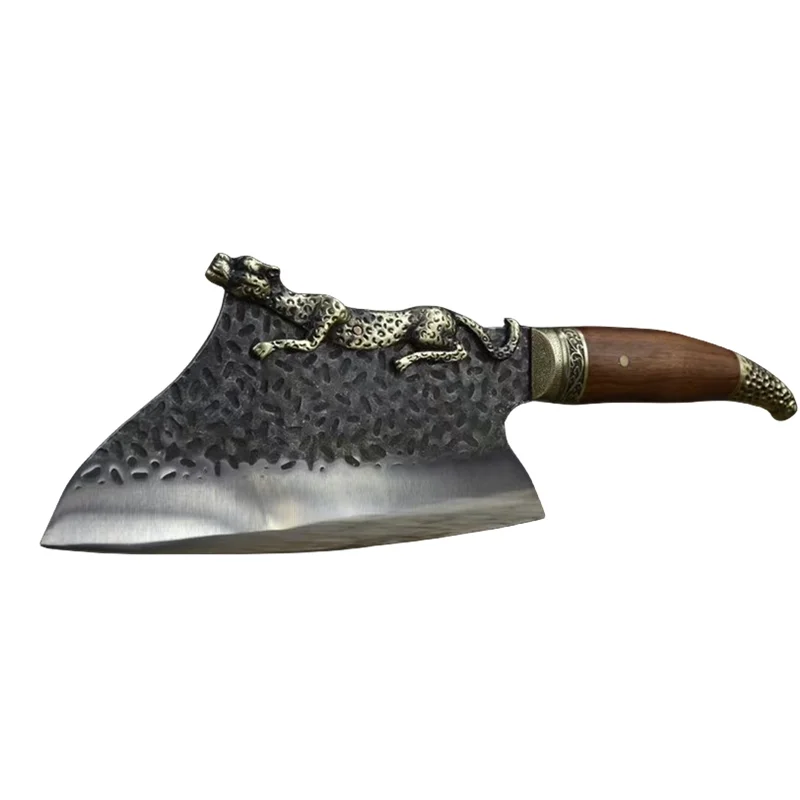 Customized Stainless Steel Butcher Snow Leopard Bone Cutting Knife from Longquan Factory in China