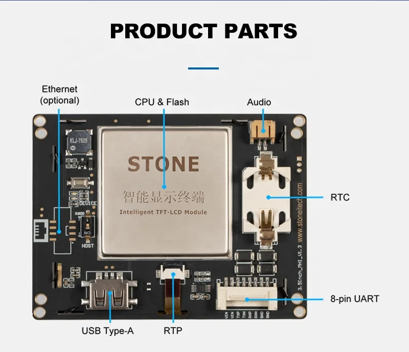 STONE 3.5 Inch 480*320 HMI TOUCH SCREEN LCD PANEL Smart LCD Module Uart Display TFT Display Module for Charging Pile
