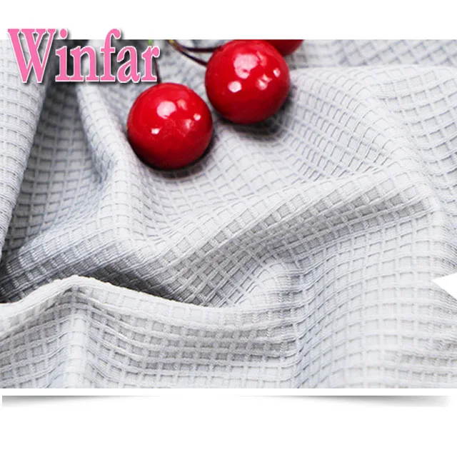 plain jersey polyester cotton elastane waffle knitted fabric polyester