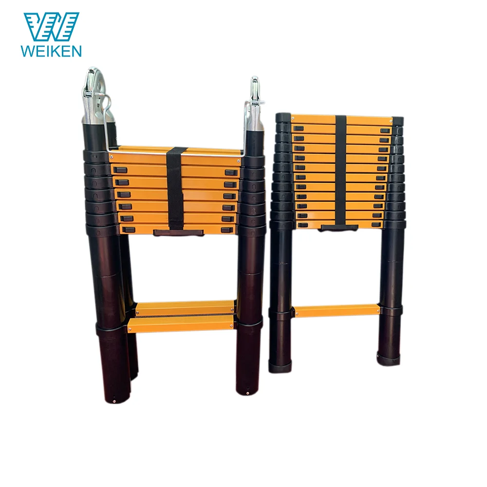 Ladder Manufacturers Black and Yellow Telescopic Ladder Joint Extension Aluminum Ladder Material