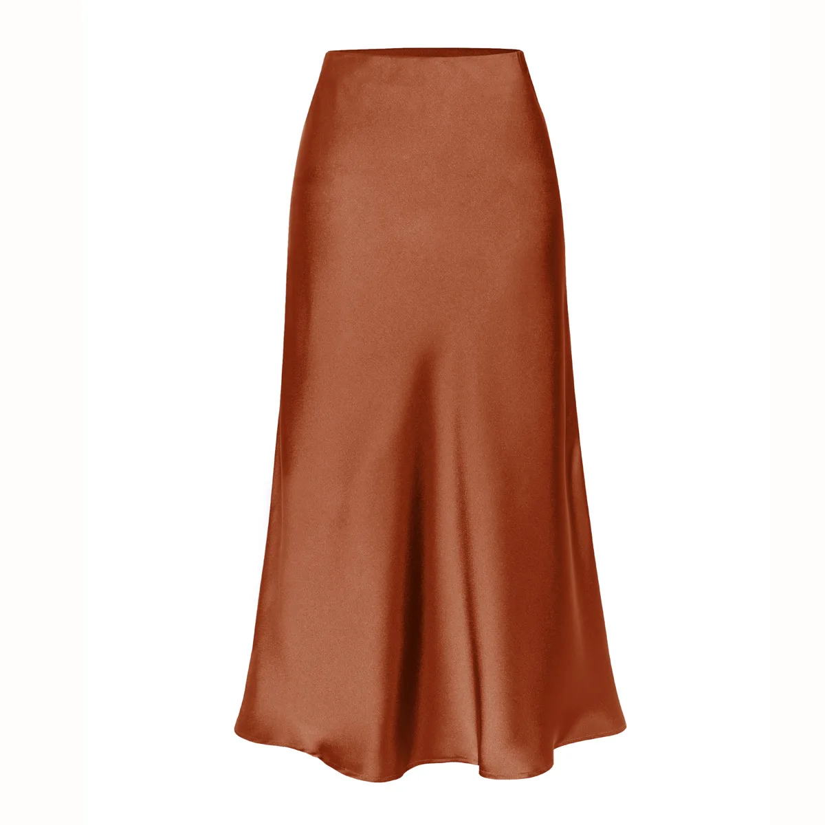 Hot Sale Elegant Breathable and Colorful High-Waisted Satin Midi Skirts for Women