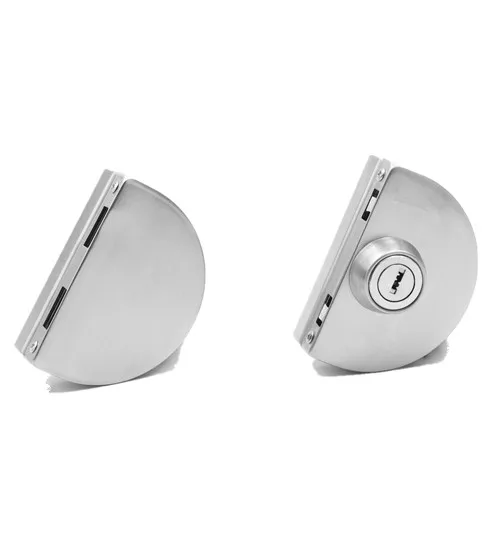 Коммерческий Бескаркасный стеклянный раздвижной замок для главной стеклянной двери из нержавеющей стали с