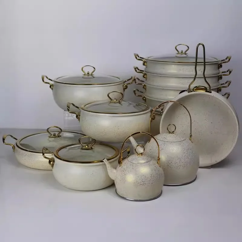 Granite Pots and Pans Set Kitchen Cookware Sets Dishwasher Safe Cooking Non Toxic Cookware Non Stick Pots and Pan Set