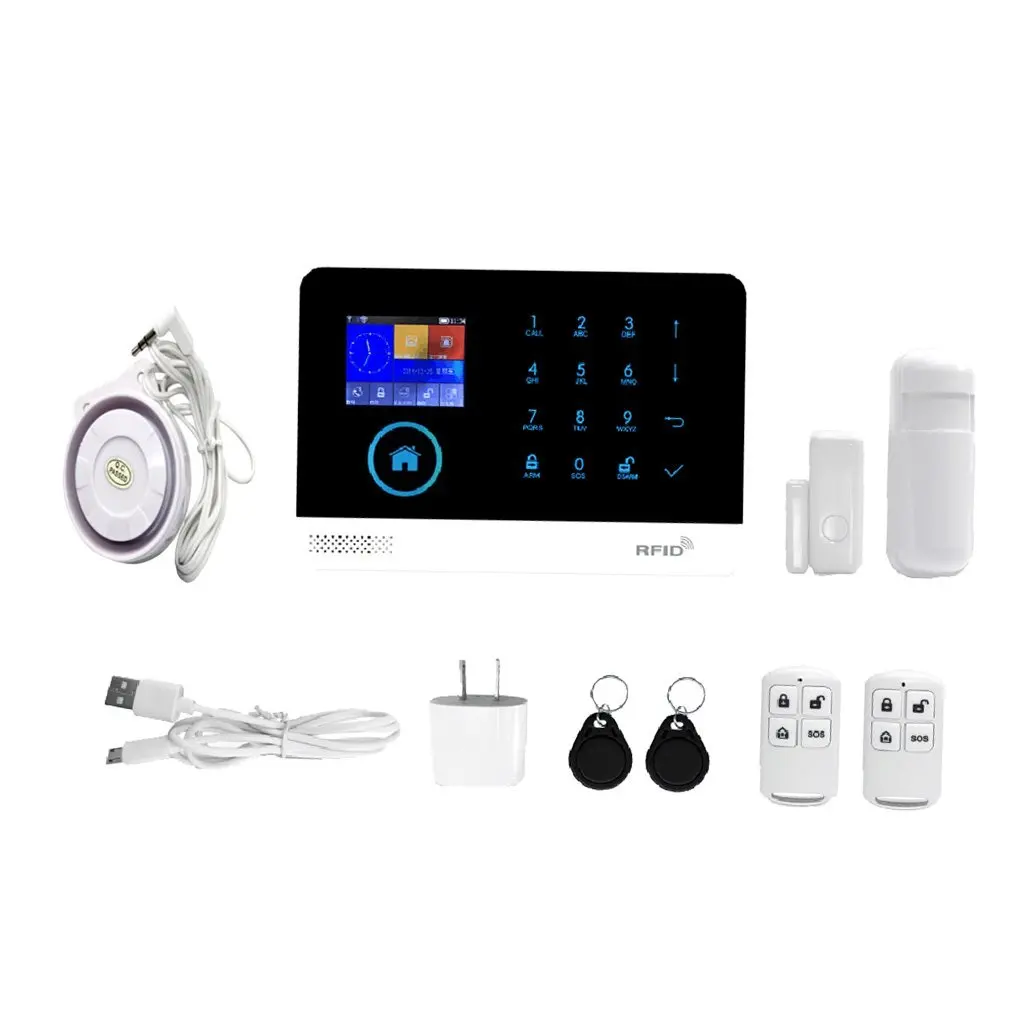 
Professional Easy Installation Home Lcd Gsm Sms Mobile App Wifi Security Burglary Alarm System 