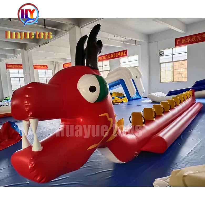 Hot sale Entertainments Ocean Rider Inflatable banana boat fly fish inflatable towable boat toy red dragon