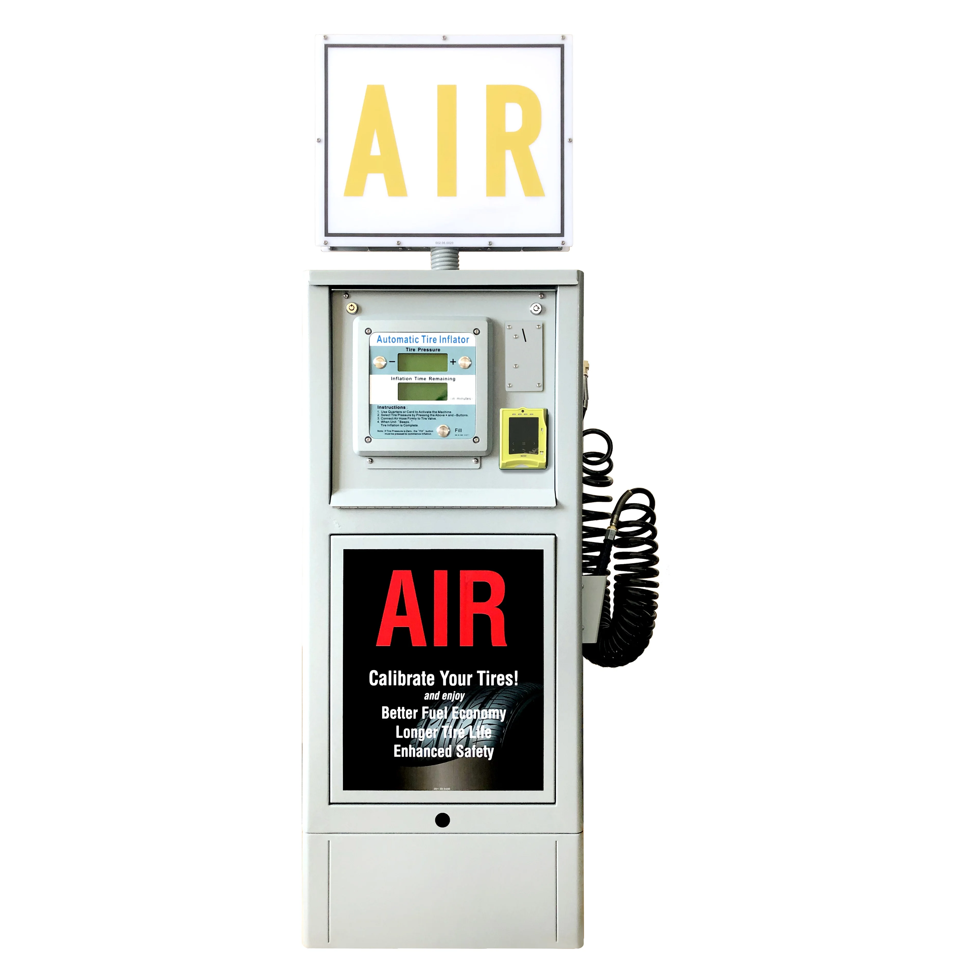 G5 CE Coin Operated Digital Tire Inflator Advertising Lightboxes Air Vending Machine Compressor pumps IP66 Tyre Inflators