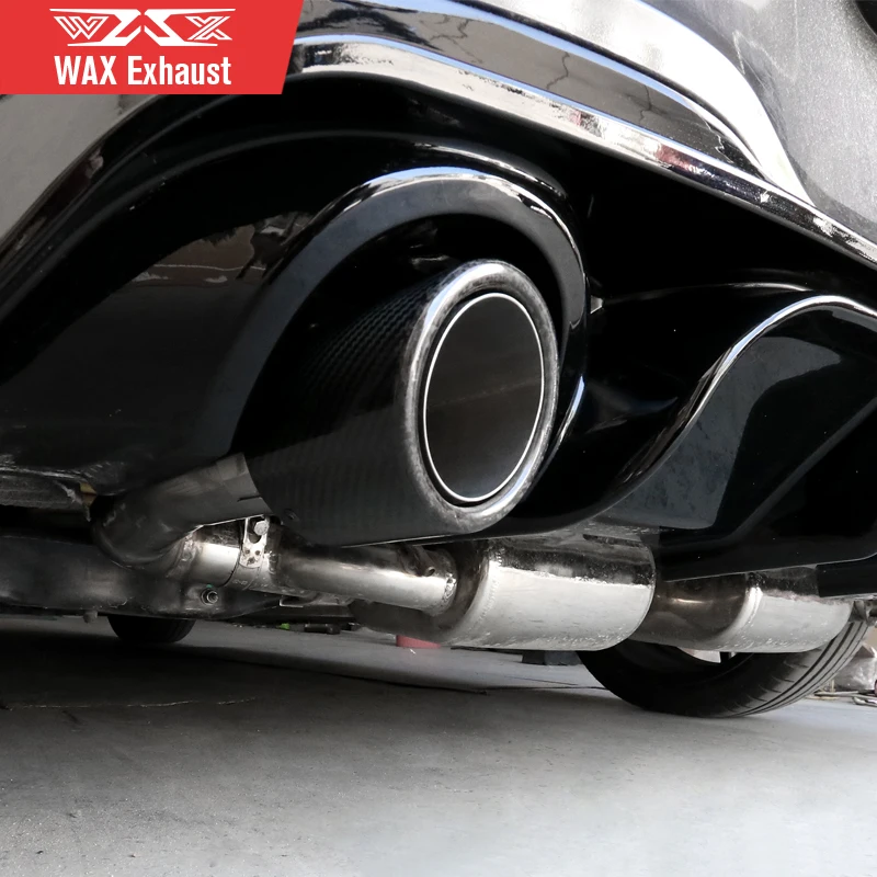 Auto Carbon Fiber Glossy Black Tailpipe Stainless Steel Exhaust Tips Exhaust Muffler Pipe Exhaust Tips