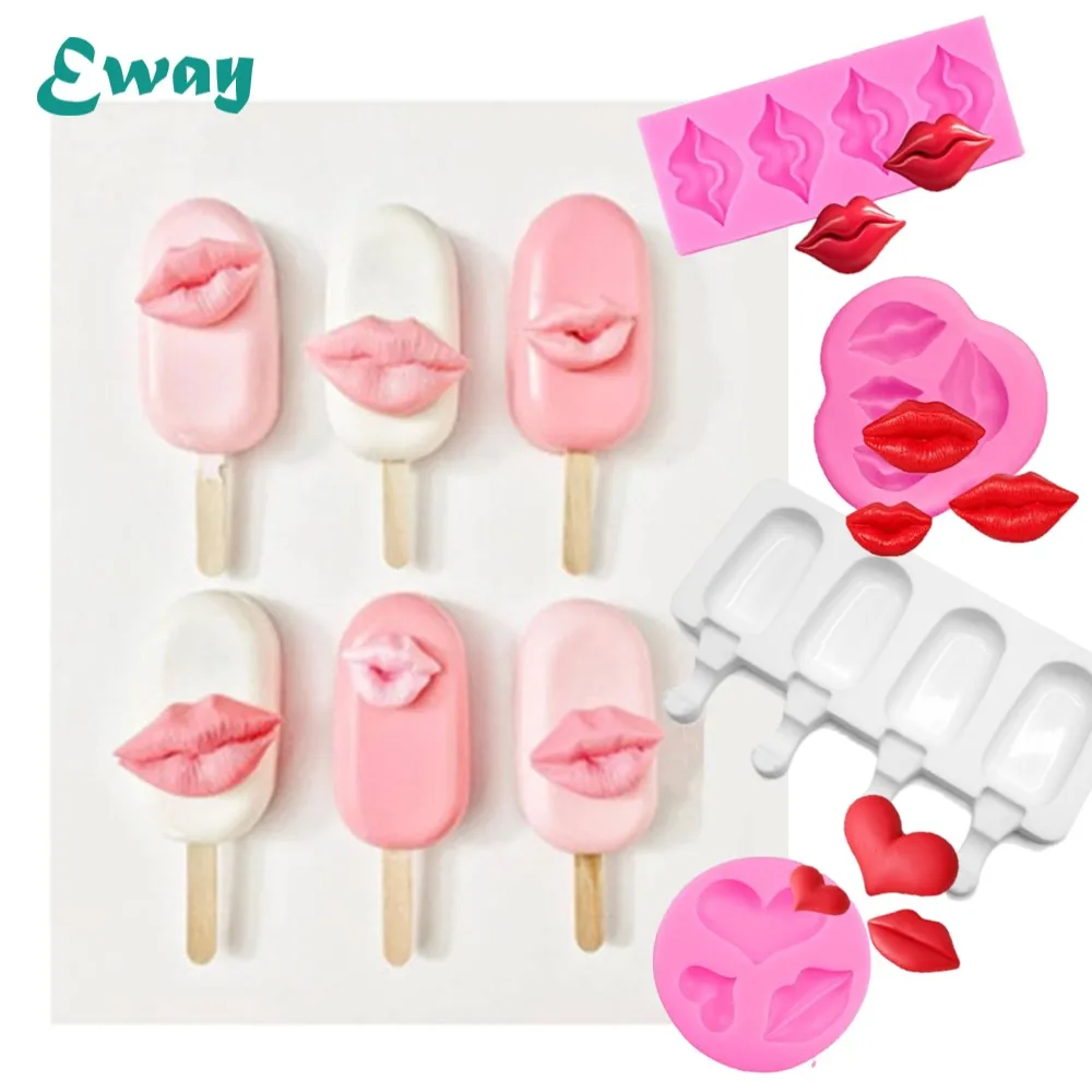 Baking Sexy Lips Kiss Fondant Molds Silicone for Chocolate Pops Pastry Candy Cake Decoration Wedding Bachelor Party Supplies