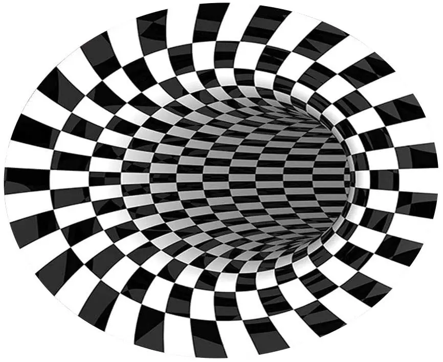 Противоскользящий 3D Визуальный увлажнитель с оптической иллюзией черно-белый решетчатый напольный ковер подходит для украшения дома