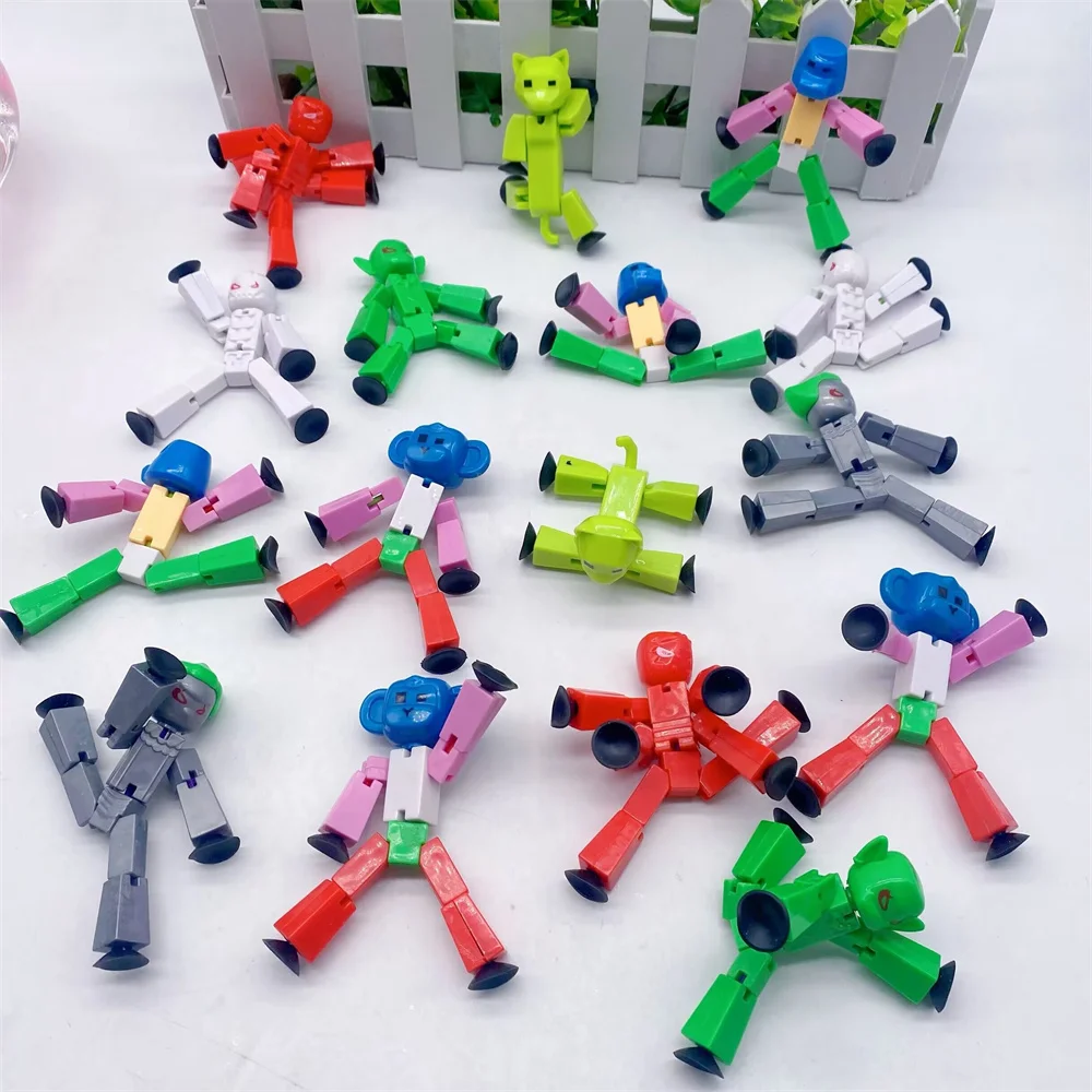 Suction Cup funny stick toy Robot action figure children gifts Small toys models randomly