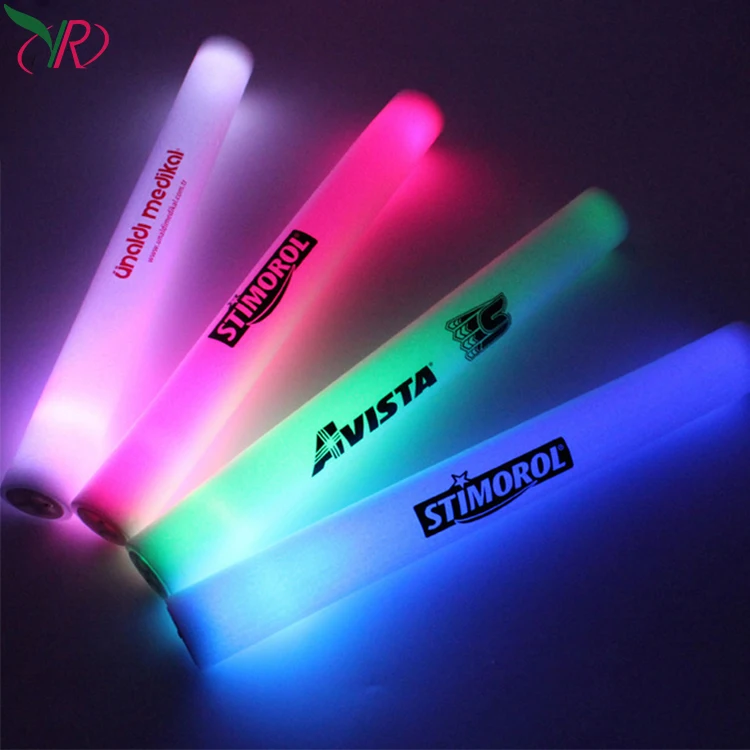 Customized Logo Dance Party 3 Flashing Modes Led Foam Stick Personalized Foam Led Sticks Led Candle Stick