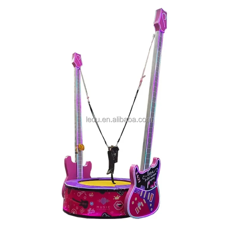 Shopping mall kids amusement rides single person guitar bungee trampoline for sale