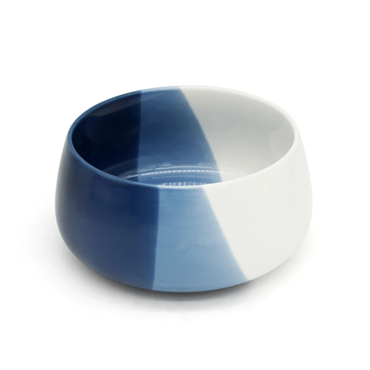 Factory price Wholesale New Less Simple Bleu Collection ceramic 16cm Salad Bowl Blue rice soup bowl