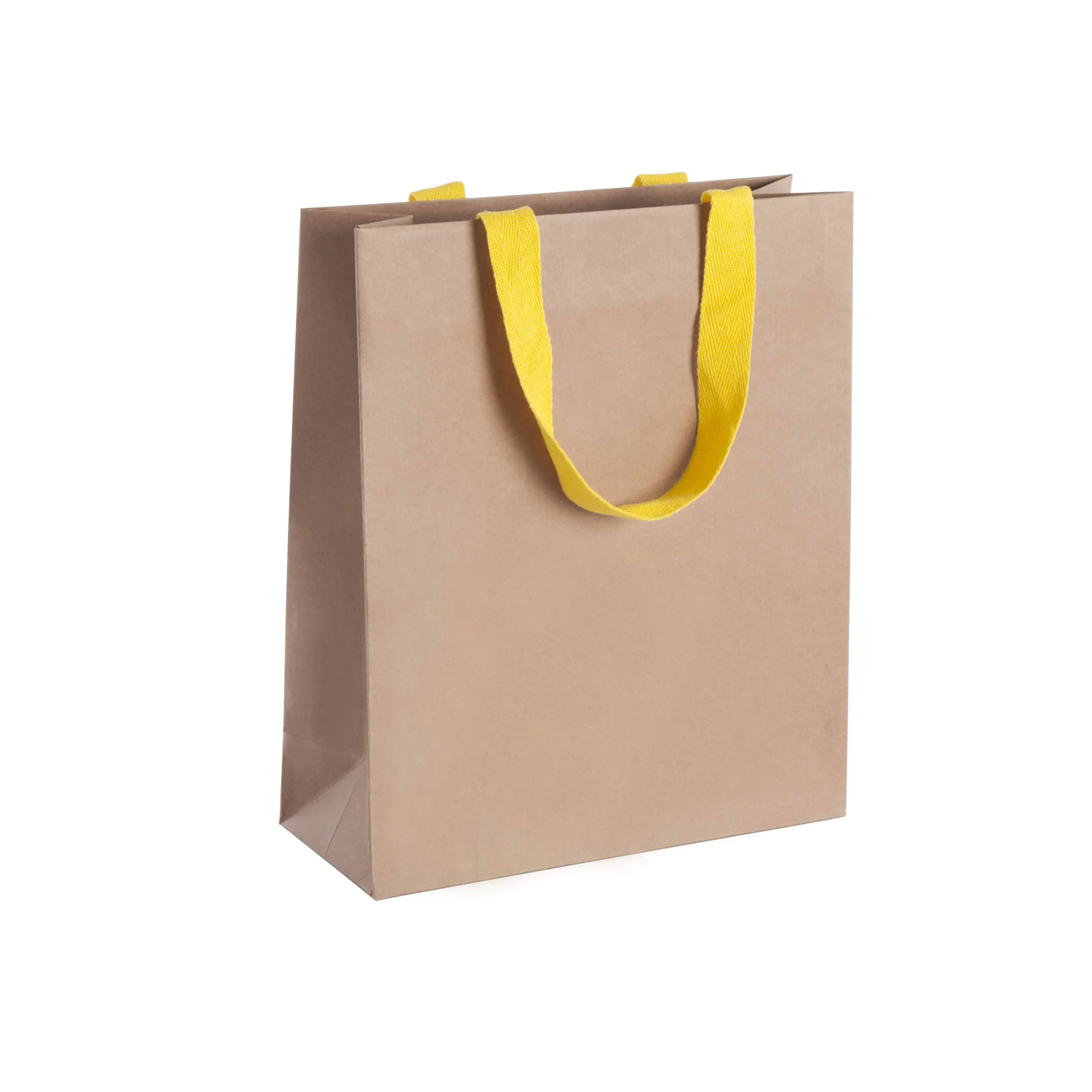 Wholesale Custom Printed Your Own Logo Packaging White Brown Kraft Gift Craft Shopping Paper Bag With Ribbon Handles