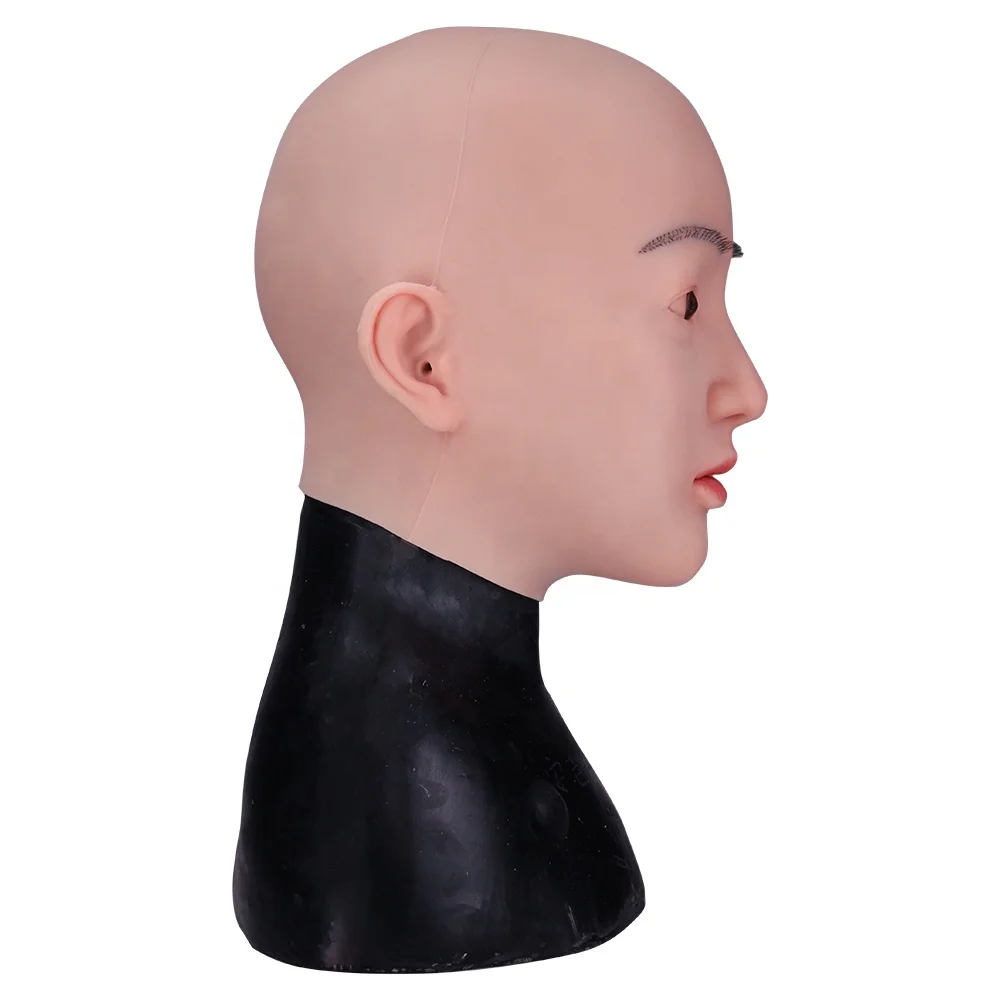 Full Silicone Make up Mask Realistic Female Headgear Men to Women Headwear For Crossdressers Cosplay Halloween