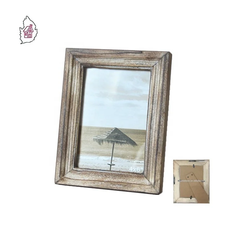 
Small Wooden Photo Frames Barnwood Easel Back 