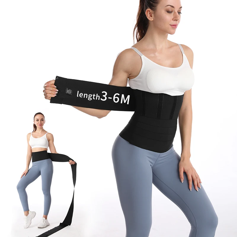 Dropshipping Tummy Wrap Band 4 Meter Elastic Band Bandage Slimming Waist Trainer Body Wrap Shaper For Women