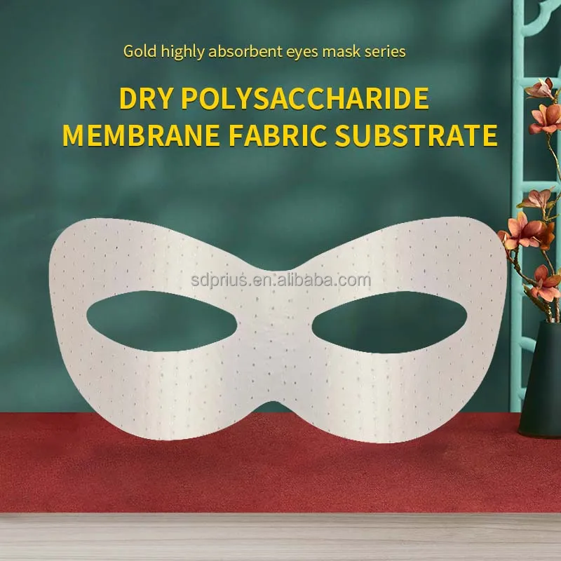 Biodegradable fabric gold color eyes mask paper Dry Mask Sheet hydrogel absorbing face mask