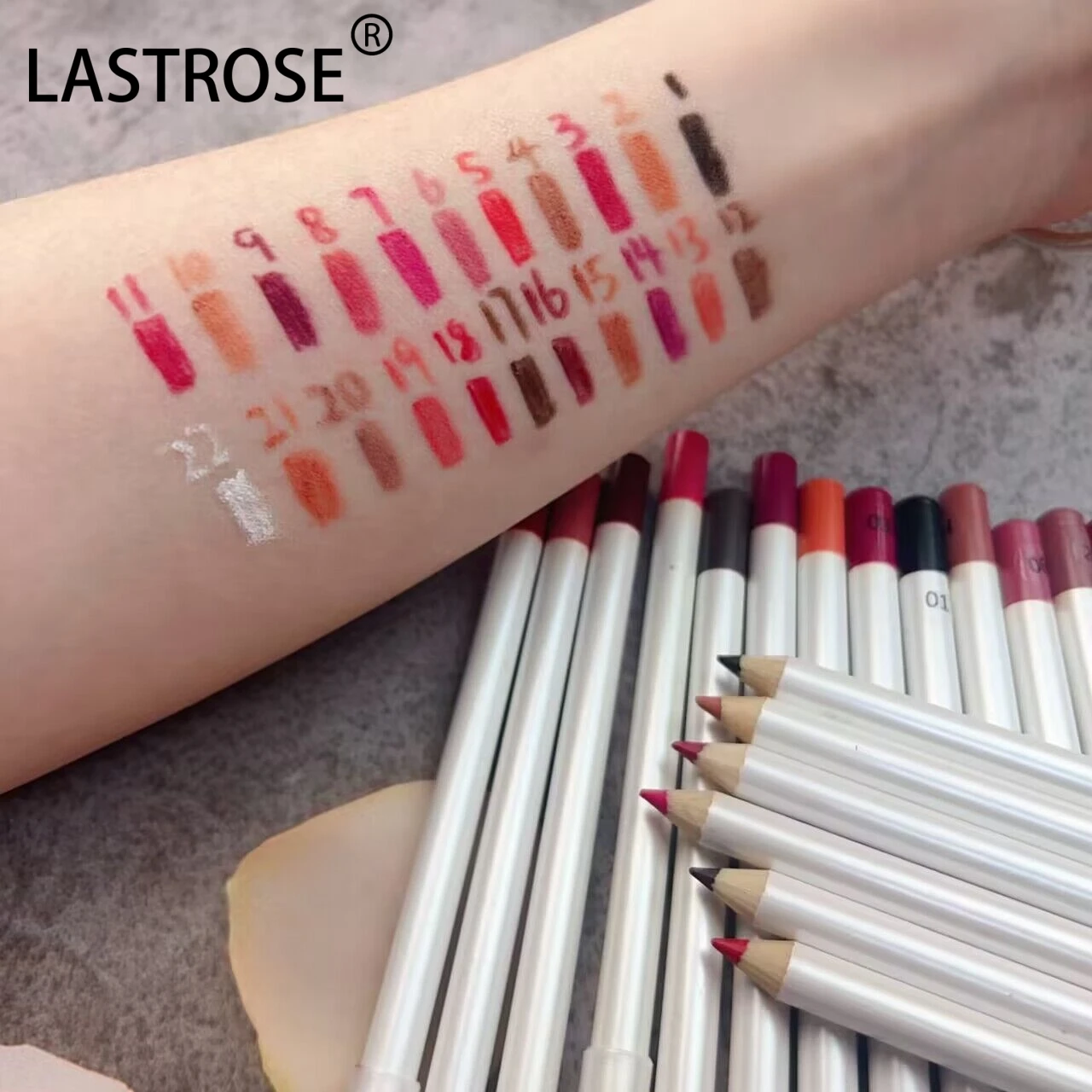 Hot selling lip products 22colors matte lip liner natural waterproof high pigment lipliner pencil cream stick private label