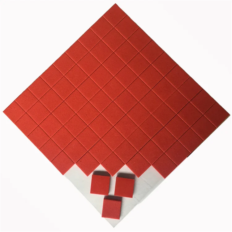 Hot sale high quality 25*25*4MM Glass Protectors EVA Sheet And Shipping pads Anti-collision Red EVA Pads With Adhesive Back